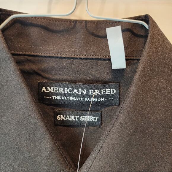 New Black Embroidered Men's Shirt Formal Party Button Up Dress Shirt L - Picture 4 of 10